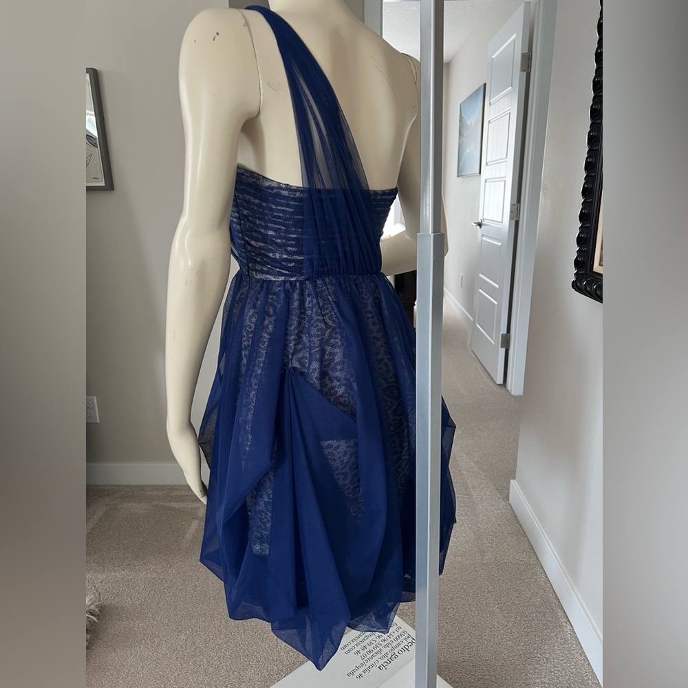 BCBGMAXAZRIA Dark Cobalt “Roe” One-Shoulder Dress | Size 2 | New Without Tags - Picture 9 of 15
